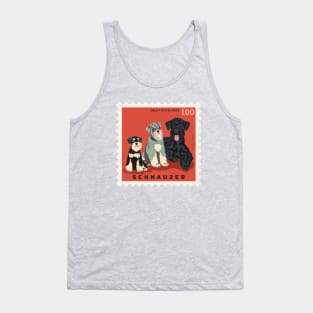 Schnauzer Dogs Postage Stamp Tank Top